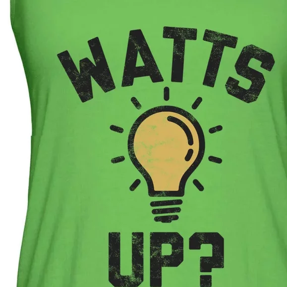 Watts Up Lightbulb Sketch Gift Ladies Essential Flowy Tank