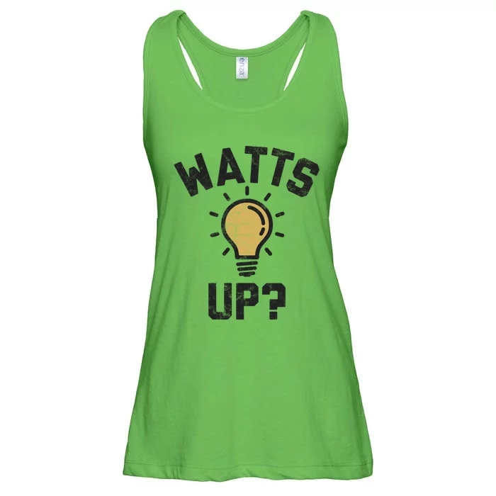 Watts Up Lightbulb Sketch Gift Ladies Essential Flowy Tank