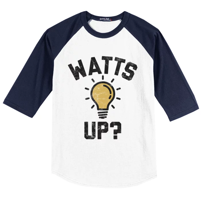 Watts Up Lightbulb Sketch Gift Baseball Sleeve Shirt