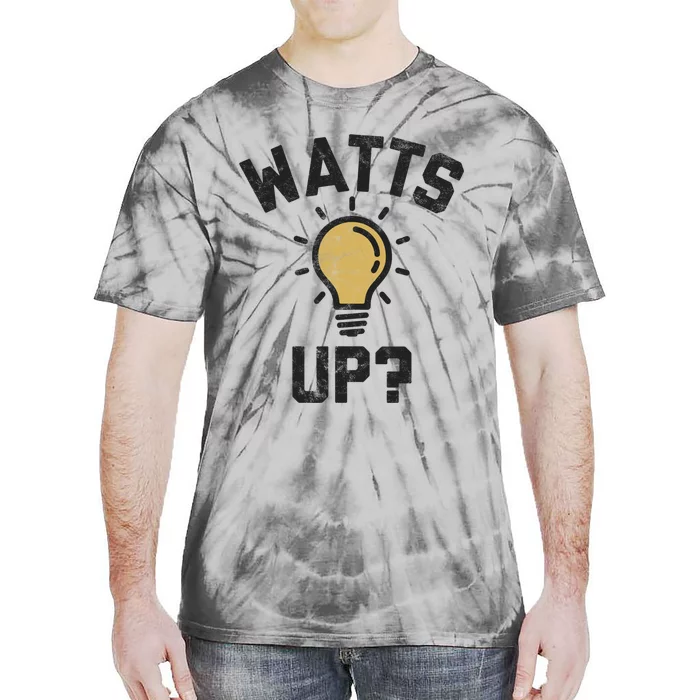 Watts Up Lightbulb Sketch Gift Tie-Dye T-Shirt