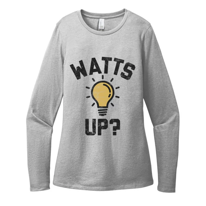 Watts Up Lightbulb Sketch Gift Womens CVC Long Sleeve Shirt