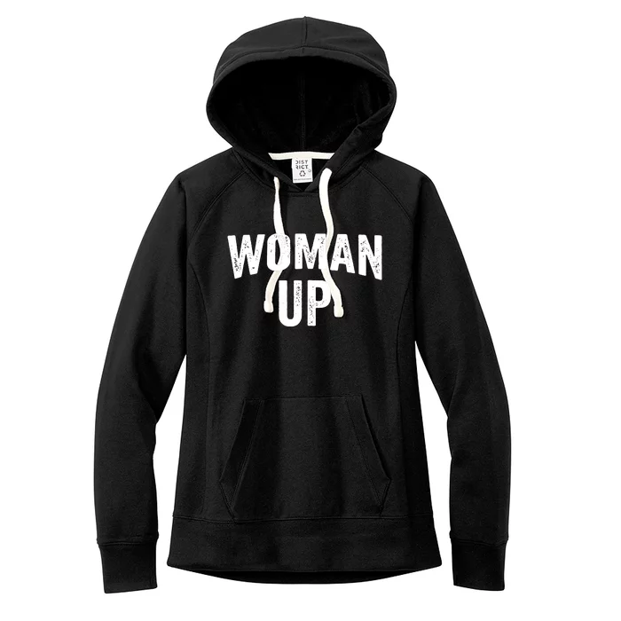 Woman Up Muscle Tank Top Funny Fitness Gym Workout Feminist Tank Top Women's Fleece Hoodie