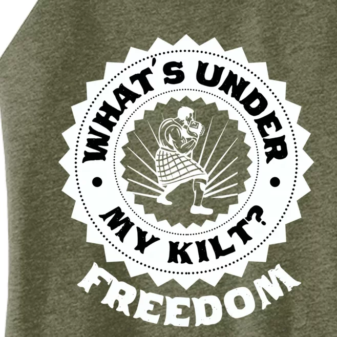 What's Under My Kilt? National Tartan Day Meaningful Gift Women’s Perfect Tri Rocker Tank