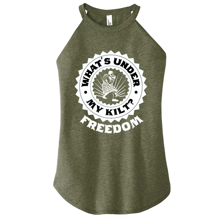 What's Under My Kilt? National Tartan Day Meaningful Gift Women’s Perfect Tri Rocker Tank