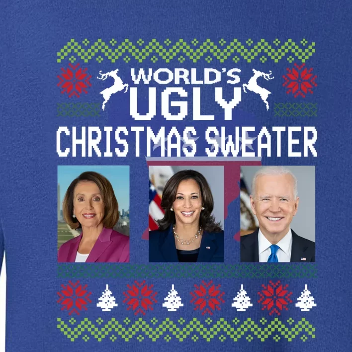 World's Ugly Pelosi Kamala Joe Biden Christmas Sweater Gift Toddler Sweatshirt