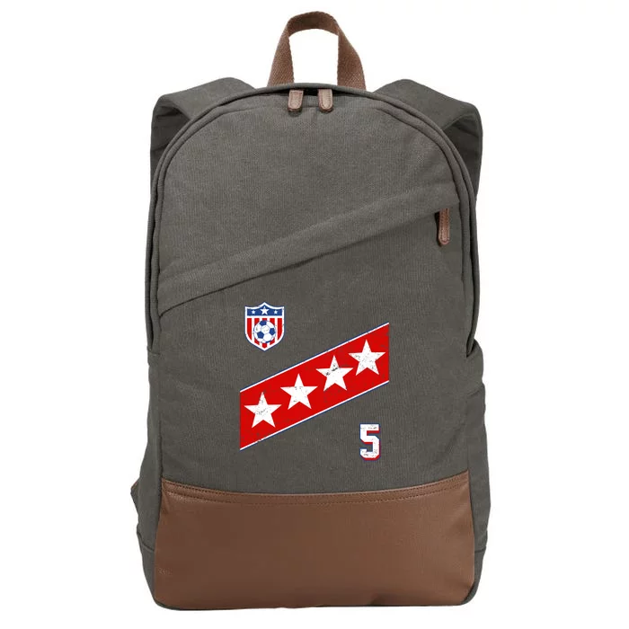 WomenS Us Soccer Jersey Number 5 Cotton Canvas Backpack