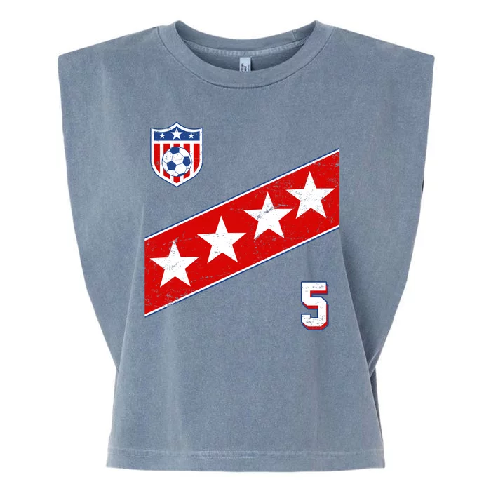 WomenS Us Soccer Jersey Number 5 Garment-Dyed Women's Muscle Tee