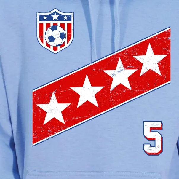 WomenS Us Soccer Jersey Number 5 Unisex Surf Hoodie