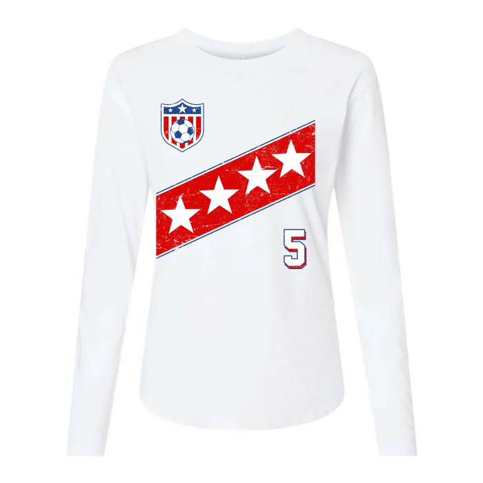 WomenS Us Soccer Jersey Number 5 Womens Cotton Relaxed Long Sleeve T-Shirt