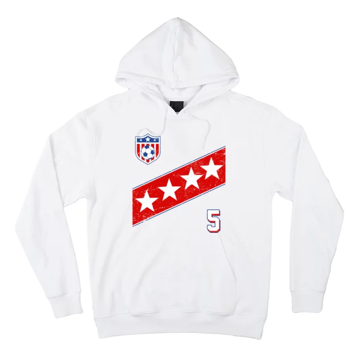 WomenS Us Soccer Jersey Number 5 Hoodie