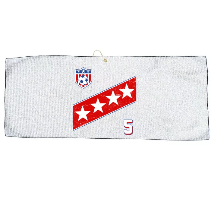 WomenS Us Soccer Jersey Number 5 Large Microfiber Waffle Golf Towel