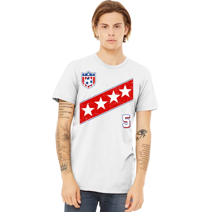 WomenS Us Soccer Jersey Number 5 Premium T-Shirt