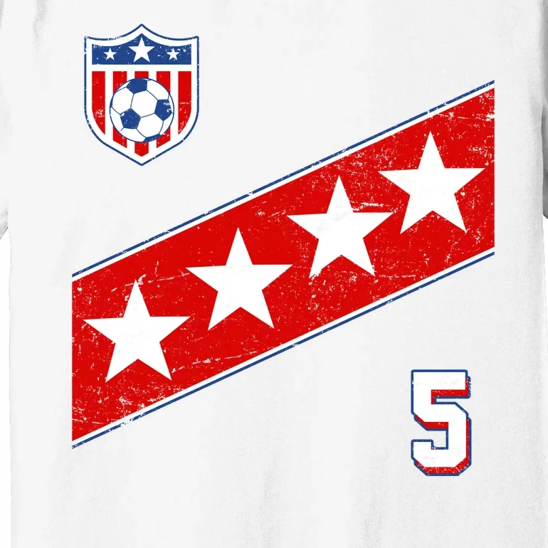 WomenS Us Soccer Jersey Number 5 Premium T-Shirt