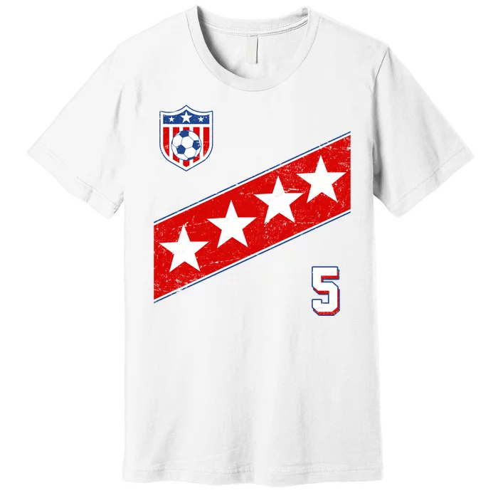 WomenS Us Soccer Jersey Number 5 Premium T-Shirt