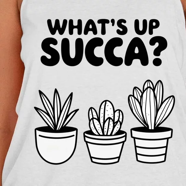 WhatS Up Succa? Women's Knotted Racerback Tank