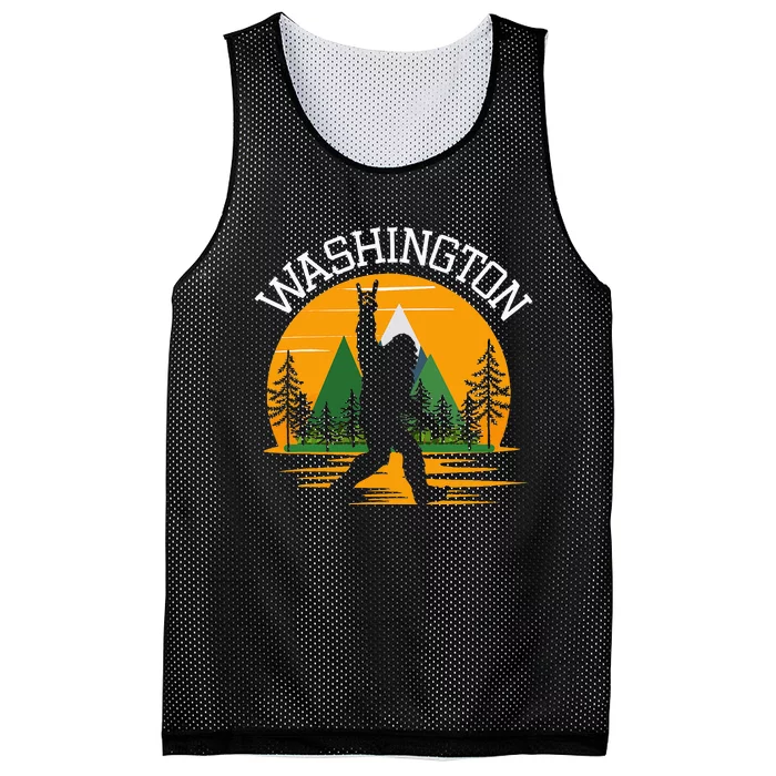 Washington Us State Bigfoot Sasquatch Mesh Reversible Basketball Jersey Tank