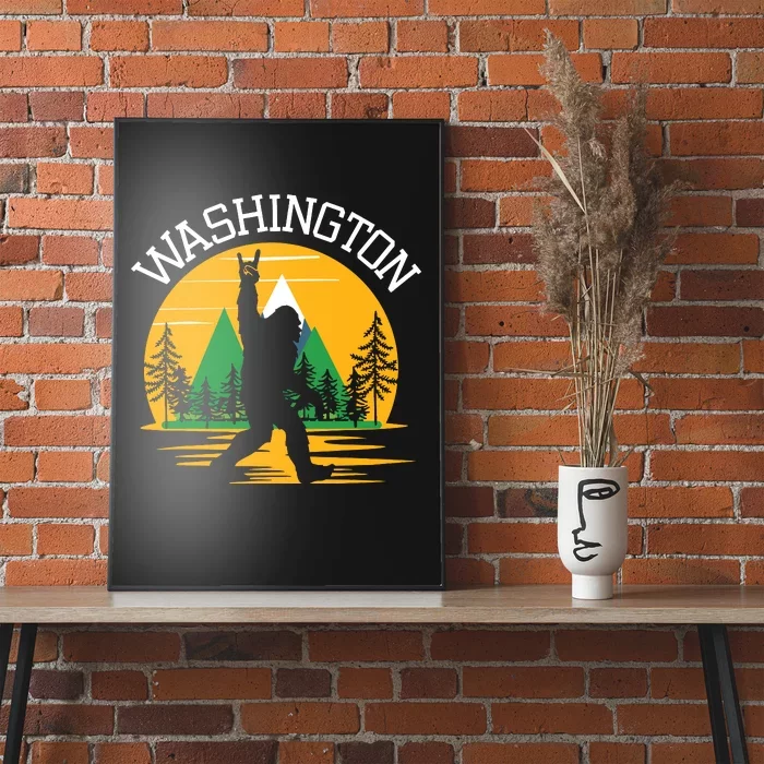 Washington Us State Bigfoot Sasquatch Poster