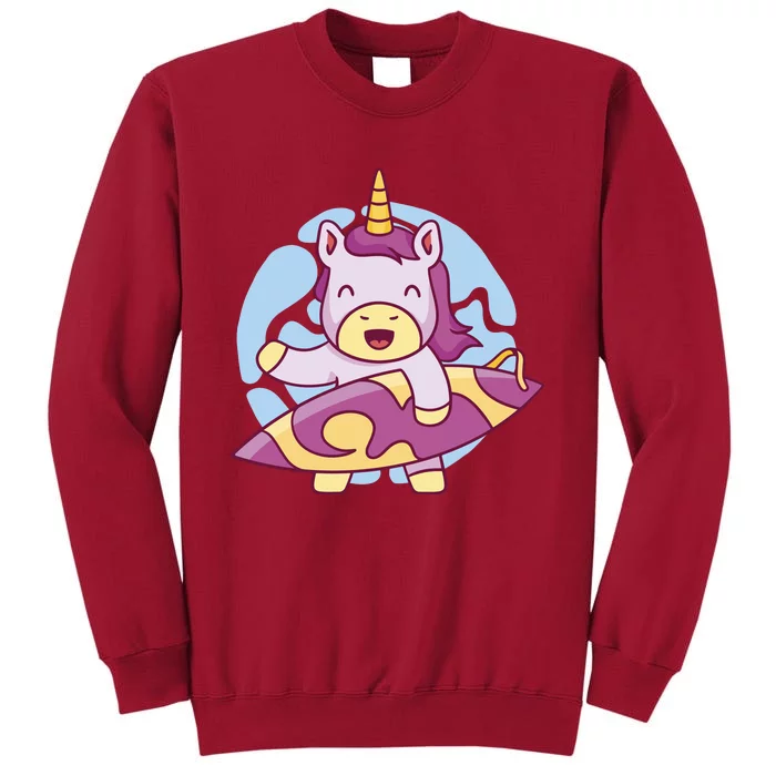 Wakeboarding Unicorn Surfing Tall Sweatshirt