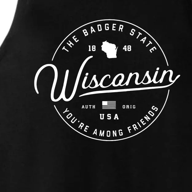 Wisconsin Us State Travel Vacation Shirts Wi Usa Ladies Tri-Blend Wicking Tank