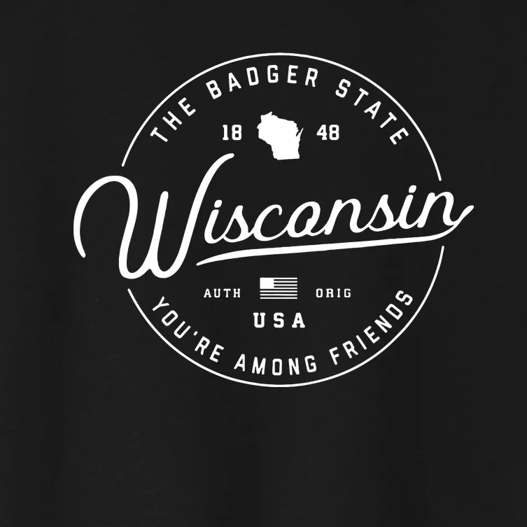 Wisconsin Us State Travel Vacation Shirts Wi Usa Women's Crop Top Tee