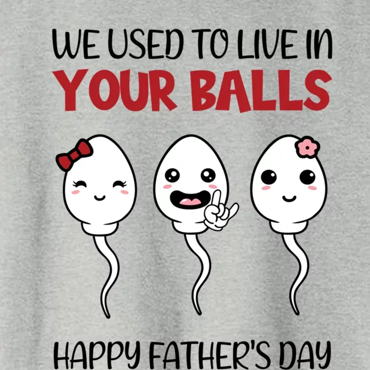 We Used To Live In Your Ball Happy Fathers Day Funny Gift Women's Crop Top Tee