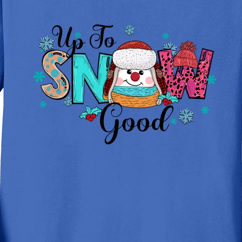 Winter Up To Snow Good Christmas Family Matching Gift Kids Long Sleeve Shirt