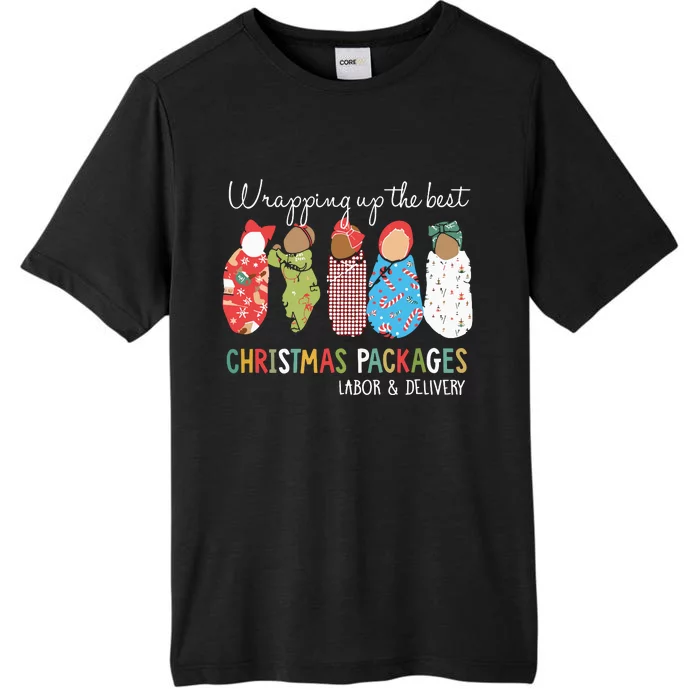 Wrapping Up The Best Christmas Packages Labor Delivery Nurse ChromaSoft Performance T-Shirt