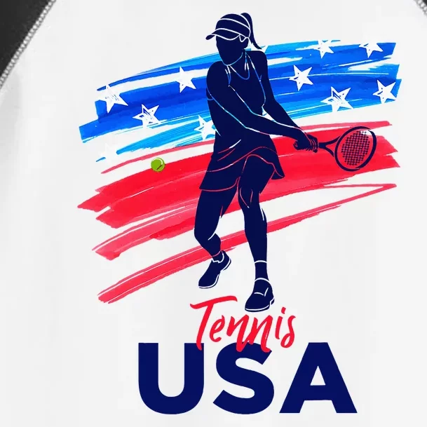 Wos Usa Tennis Support Tennis Lover Toddler Fine Jersey T-Shirt