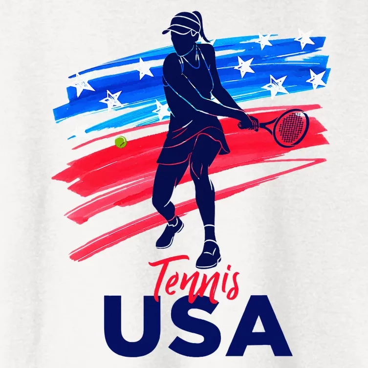 Wos Usa Tennis Support Tennis Lover Women's Crop Top Tee