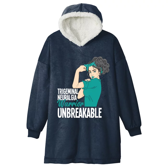 Warrior Unbreakable Trigeminal Neuralgia Awareness Gift Hooded Wearable Blanket