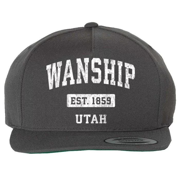 Wanship Utah Ut Vintage Sports Established Wool Snapback Cap