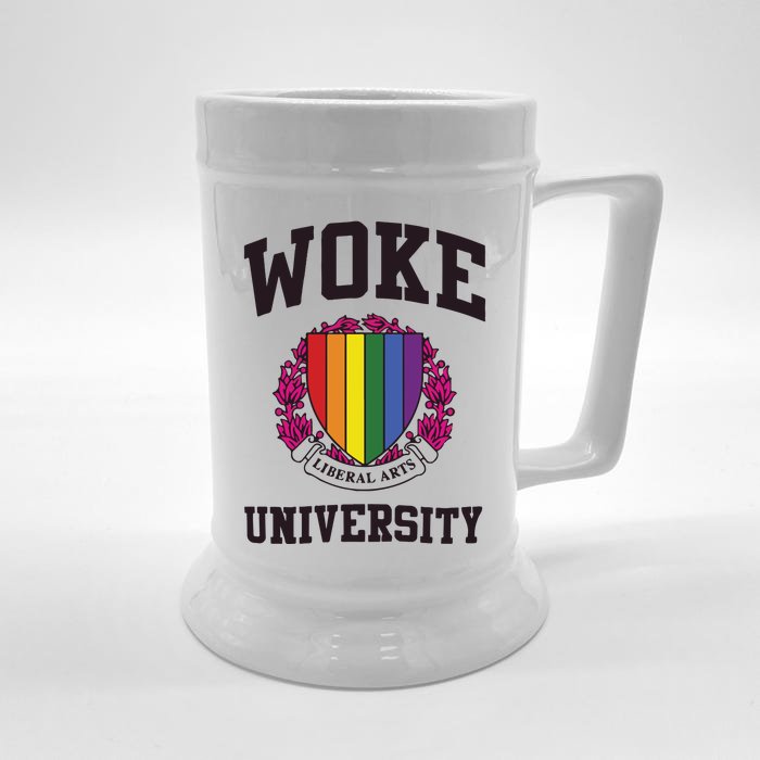 Woke University Front & Back Beer Stein