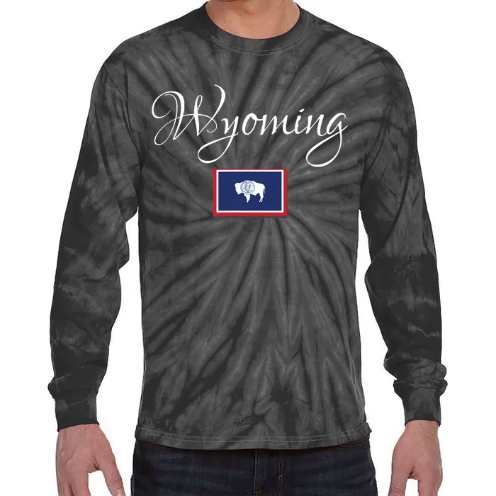 Wyoming Usa Tie-Dye Long Sleeve Shirt