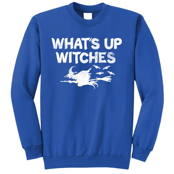 Whats Up Witches Funny Flying Witch Halloween Witchy Great Gift Tall Sweatshirt