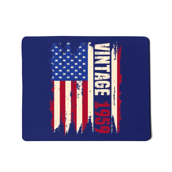 Wo Vintage 1959 American Flag USA 64th Birthday 64 Years Old Mousepad