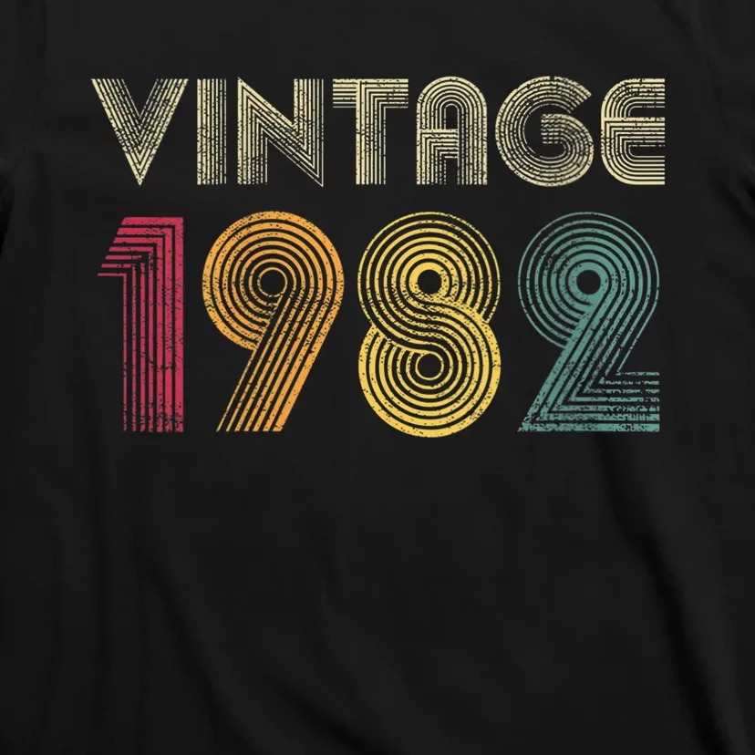 Wo Vintage 1982 40th Birthday Gift Retro Shirt 40 Years Old T-Shirt