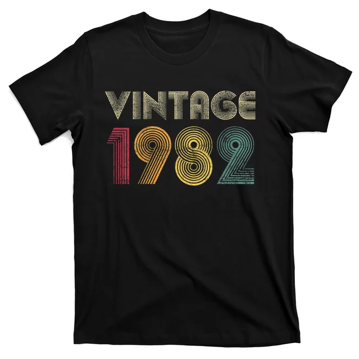 Wo Vintage 1982 40th Birthday Gift Retro Shirt 40 Years Old T-Shirt