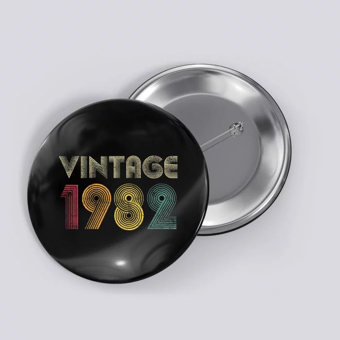 Wo Vintage 1982 40th Birthday Gift Retro Shirt 40 Years Old Button