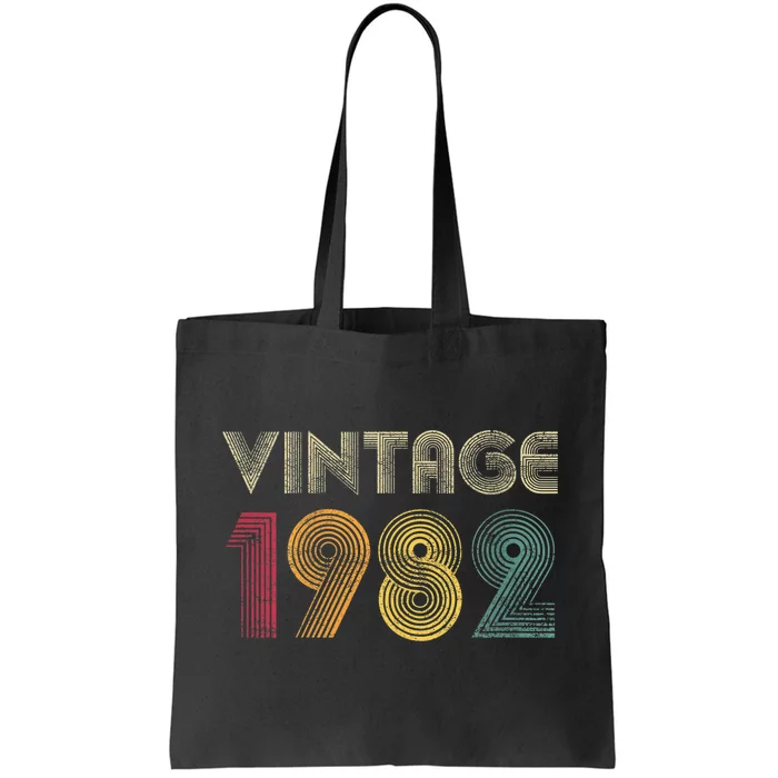 Wo Vintage 1982 40th Birthday Gift Retro Shirt 40 Years Old Tote Bag