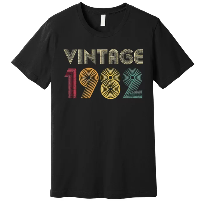 Wo Vintage 1982 40th Birthday Gift Retro Shirt 40 Years Old Premium T-Shirt