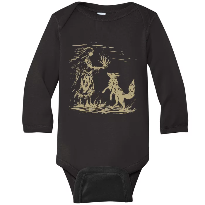 Witch Vintage 90s Spiritual Graphic Baby Long Sleeve Bodysuit