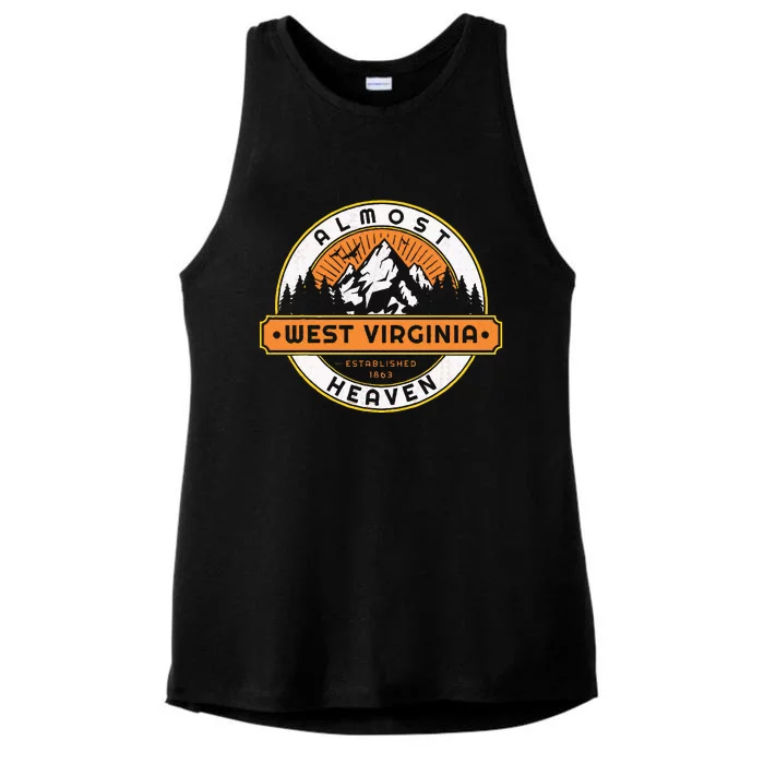 West Virginia Almost Heaven Nature Hiking Outdoors Ladies Tri-Blend Wicking Tank