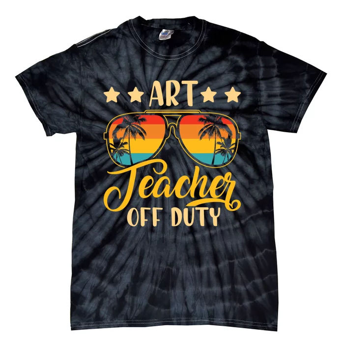 Wo Vintage Art Teacher Off Duty Last Day Of School Summer Tie-Dye T-Shirt