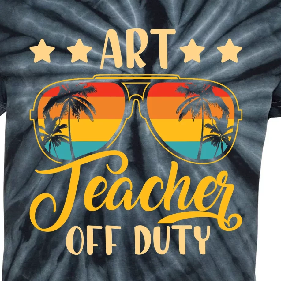 Wo Vintage Art Teacher Off Duty Last Day Of School Summer Kids Tie-Dye T-Shirt