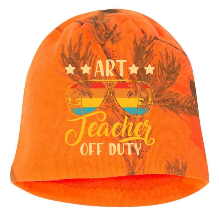 Wo Vintage Art Teacher Off Duty Last Day Of School Summer Kati - Camo Knit Beanie