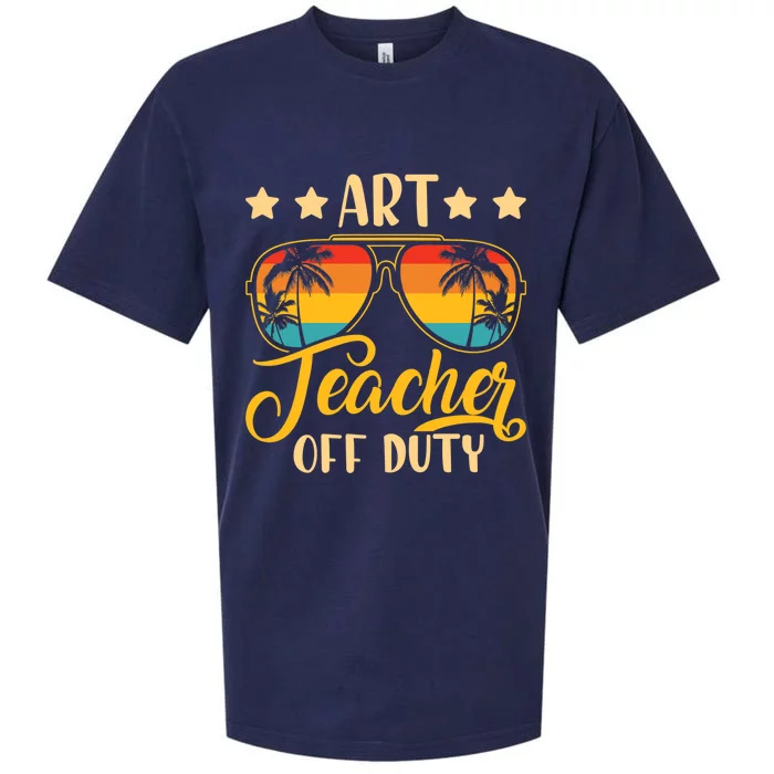 Wo Vintage Art Teacher Off Duty Last Day Of School Summer Sueded Cloud Jersey T-Shirt