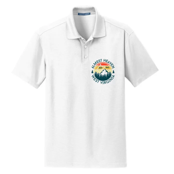 West Virginia Almost Heaven Map Dry Zone Grid Performance Polo