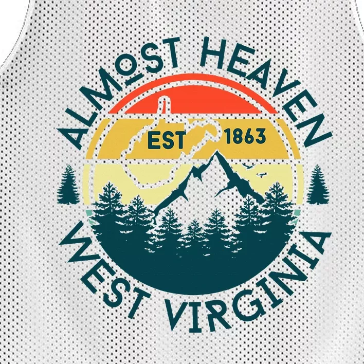 West Virginia Almost Heaven Map Mesh Reversible Basketball Jersey Tank