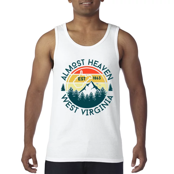 West Virginia Almost Heaven Map Tank Top