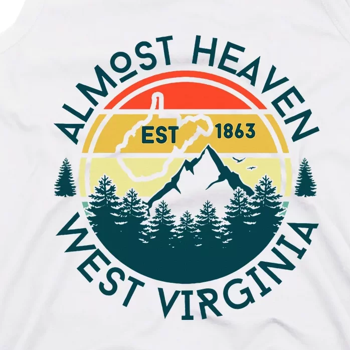 West Virginia Almost Heaven Map Tank Top